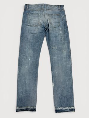 Saint Laurent Paris by Hedi Slimane  2016 Repaired Croc Print Denim