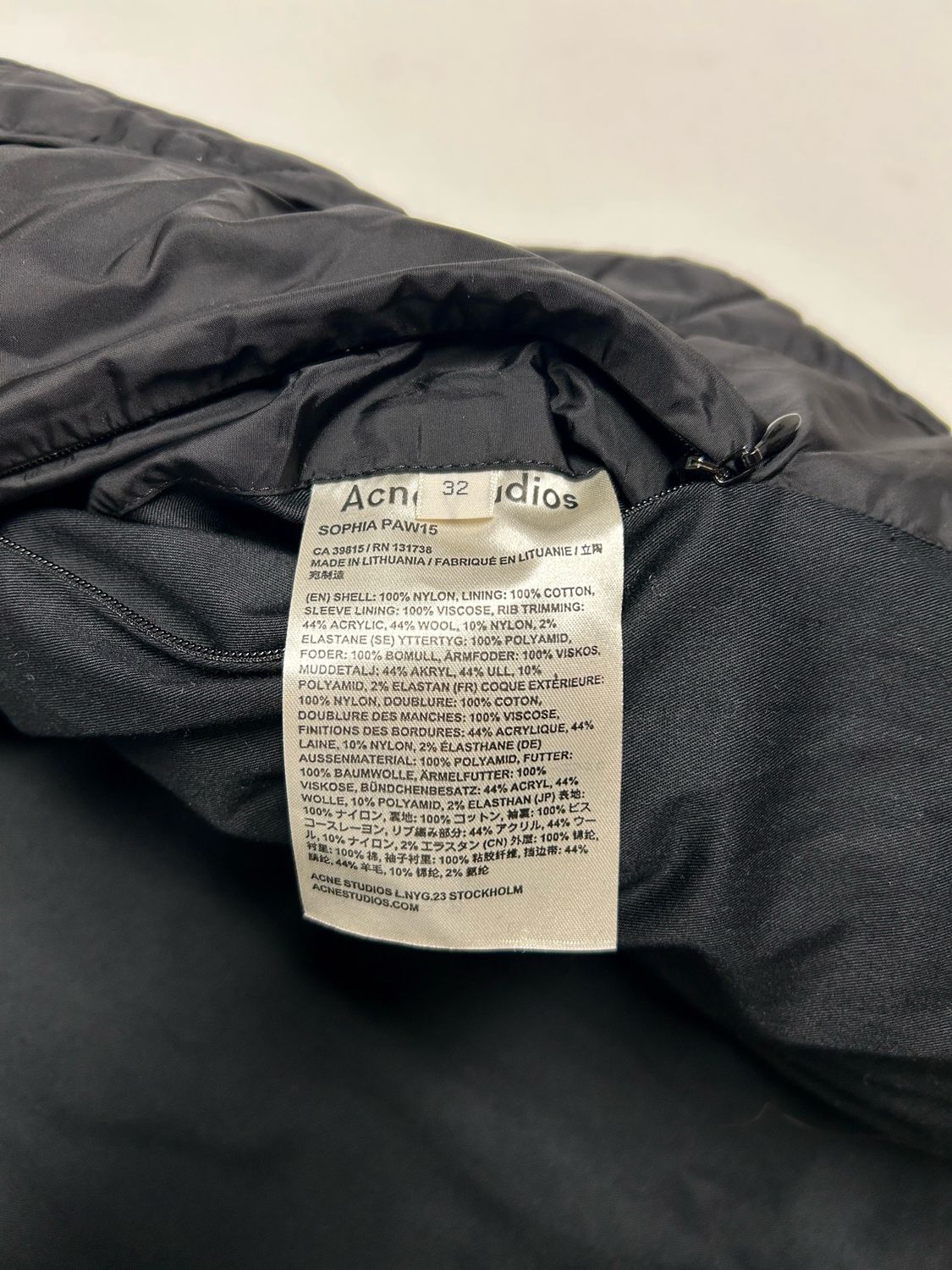Acne Studios  FW2015 Padded Bomber Puffer Jacket