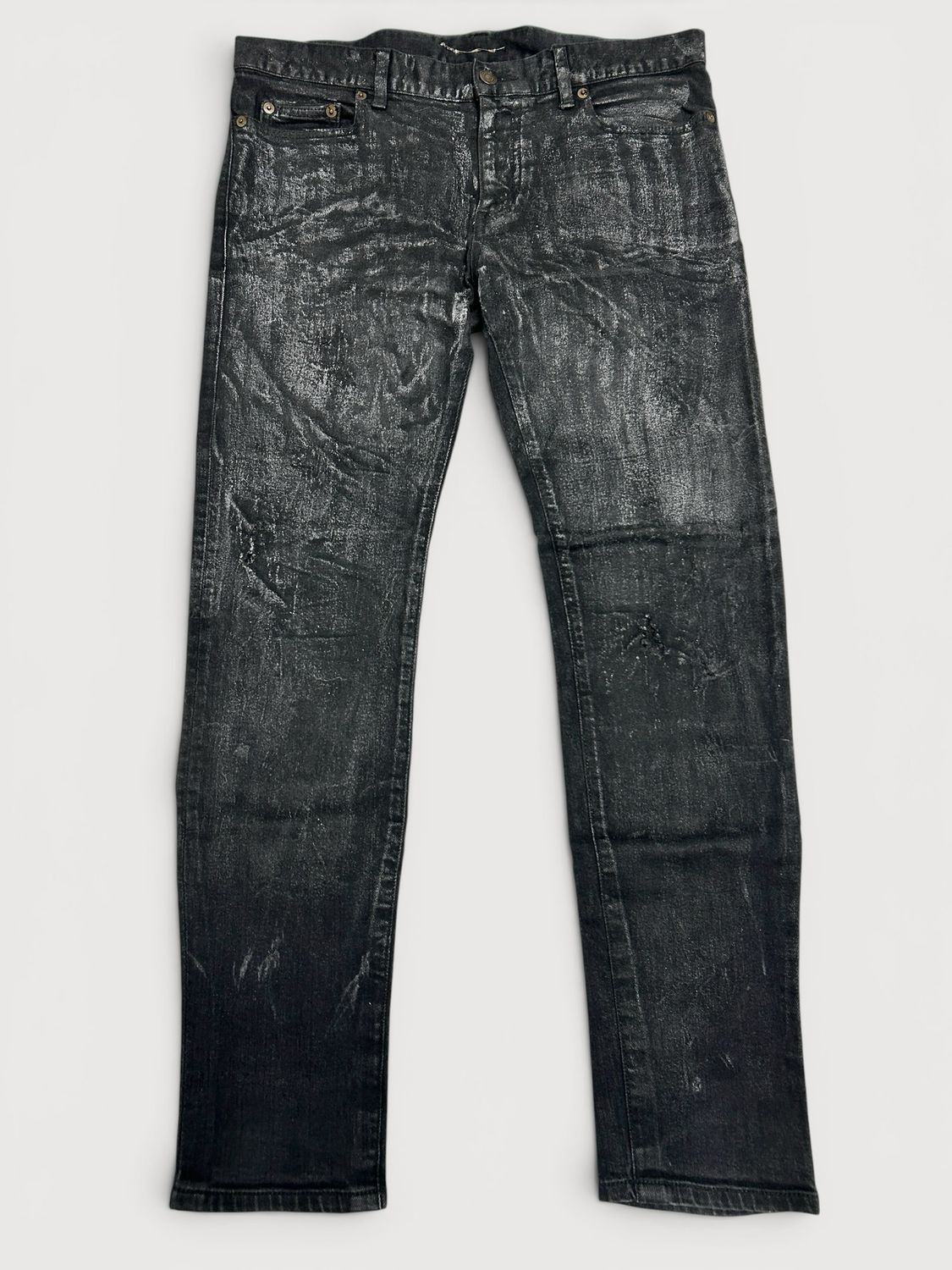 Saint Laurent Paris by Hedi Slimane SS2015 Waxed Denim Jeans