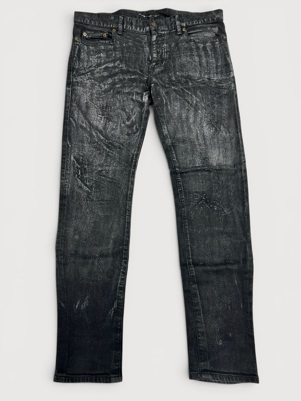 Saint Laurent Paris by Hedi Slimane SS2015 Waxed Denim Jeans