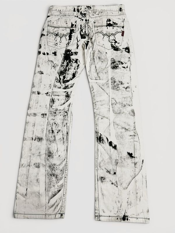 Cipo &amp; Baxx  2000s tribal embroidery wide leg denim