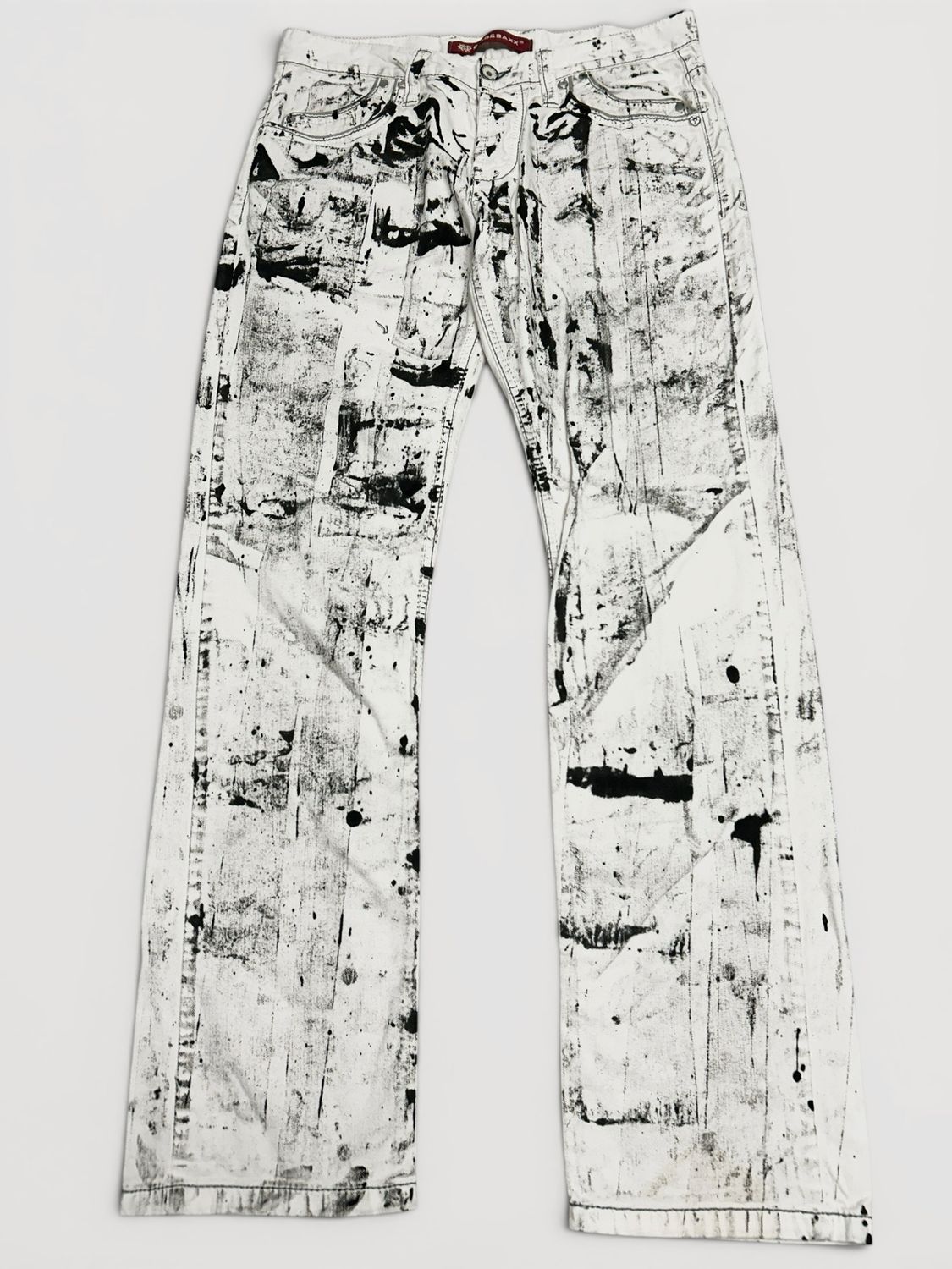 Cipo &amp; Baxx  2000s tribal embroidery wide leg denim