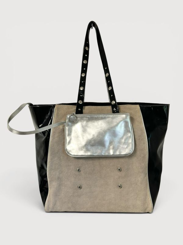 Maison Margiela  SS2017 Detachable Handle Canvas Patent Leather Tote Bag