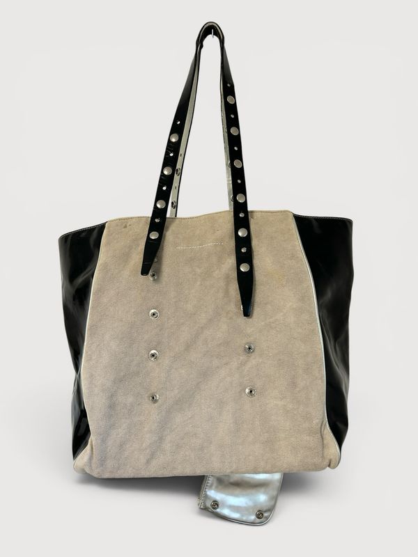 Maison Margiela  SS2017 Detachable Handle Canvas Patent Leather Tote Bag