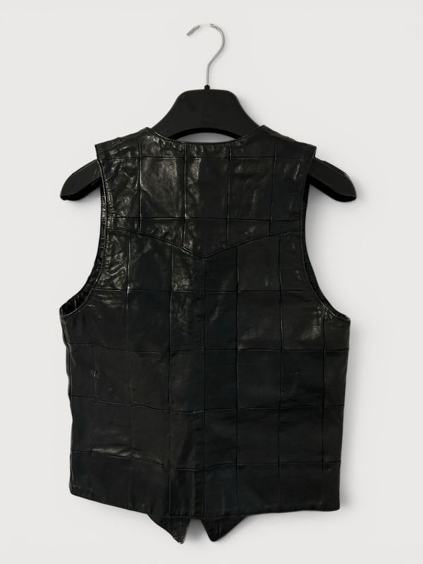 Saint Laurent Paris by Hedi Slimane  SS2015 Psych Rock Sample Patchwork Leather Vest