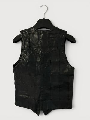 Saint Laurent Paris by Hedi Slimane  SS2015 Psych Rock Sample Patchwork Leather Vest