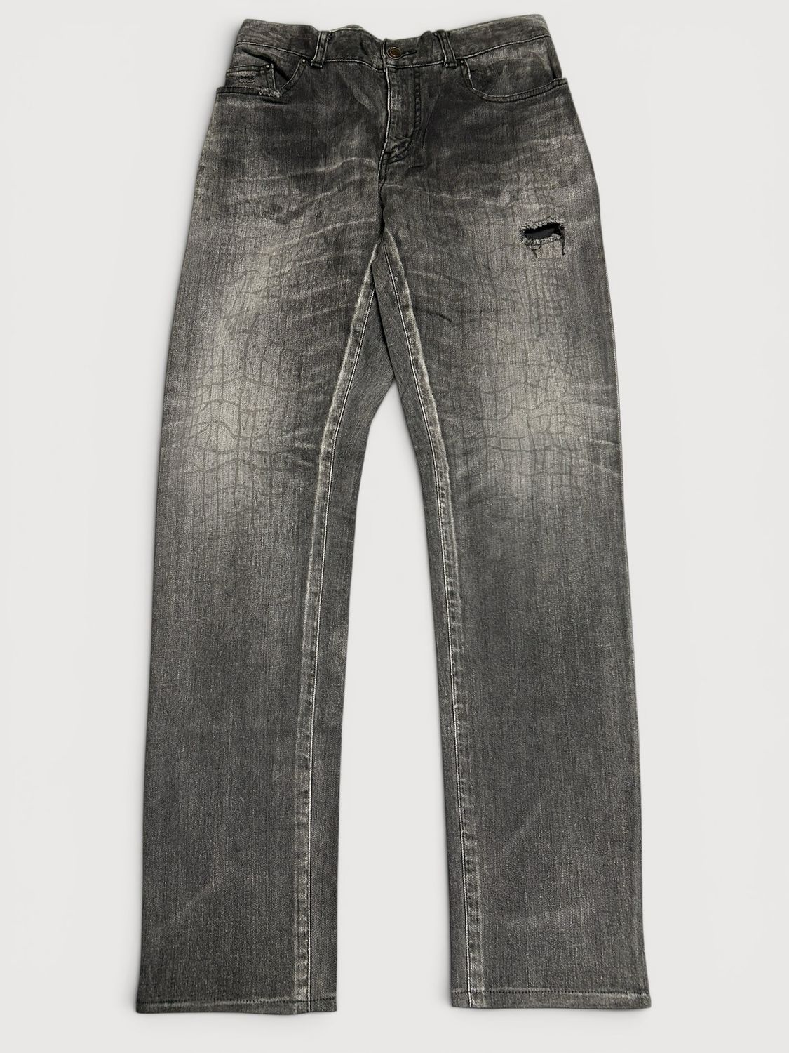 Saint Laurent Paris by Anthony Vaccarello SS2019 D02 Croc Print Japanese Denim