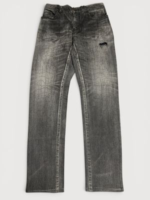 Saint Laurent Paris by Anthony Vaccarello SS2019 D02 Croc Print Japanese Denim Saint Laurent Paris by Anthony Vaccarello SS2019 D02 Croc Print Japanese Denim