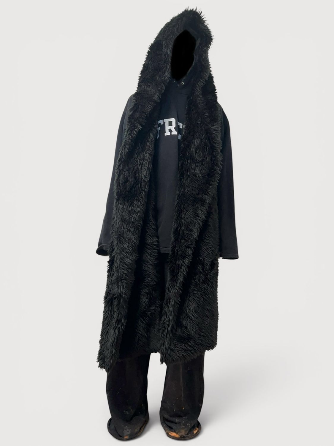 Balenciaga by Demna Demna  2023 Mud Show Hooded Faux Fur Scarf 