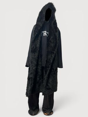 Balenciaga by Demna Demna  2023 Mud Show Hooded Faux Fur Scarf 