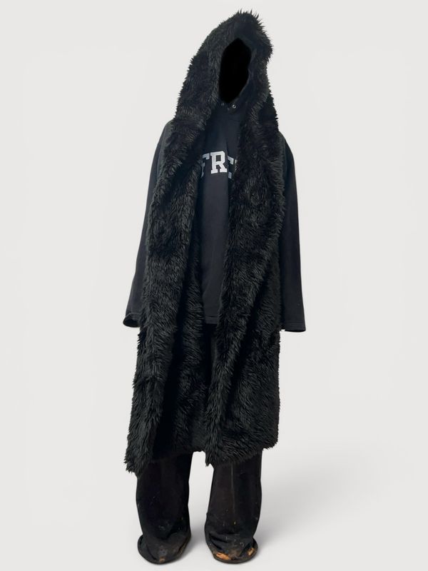 Balenciaga by Demna Demna  2023 Mud Show Hooded Faux Fur Scarf 