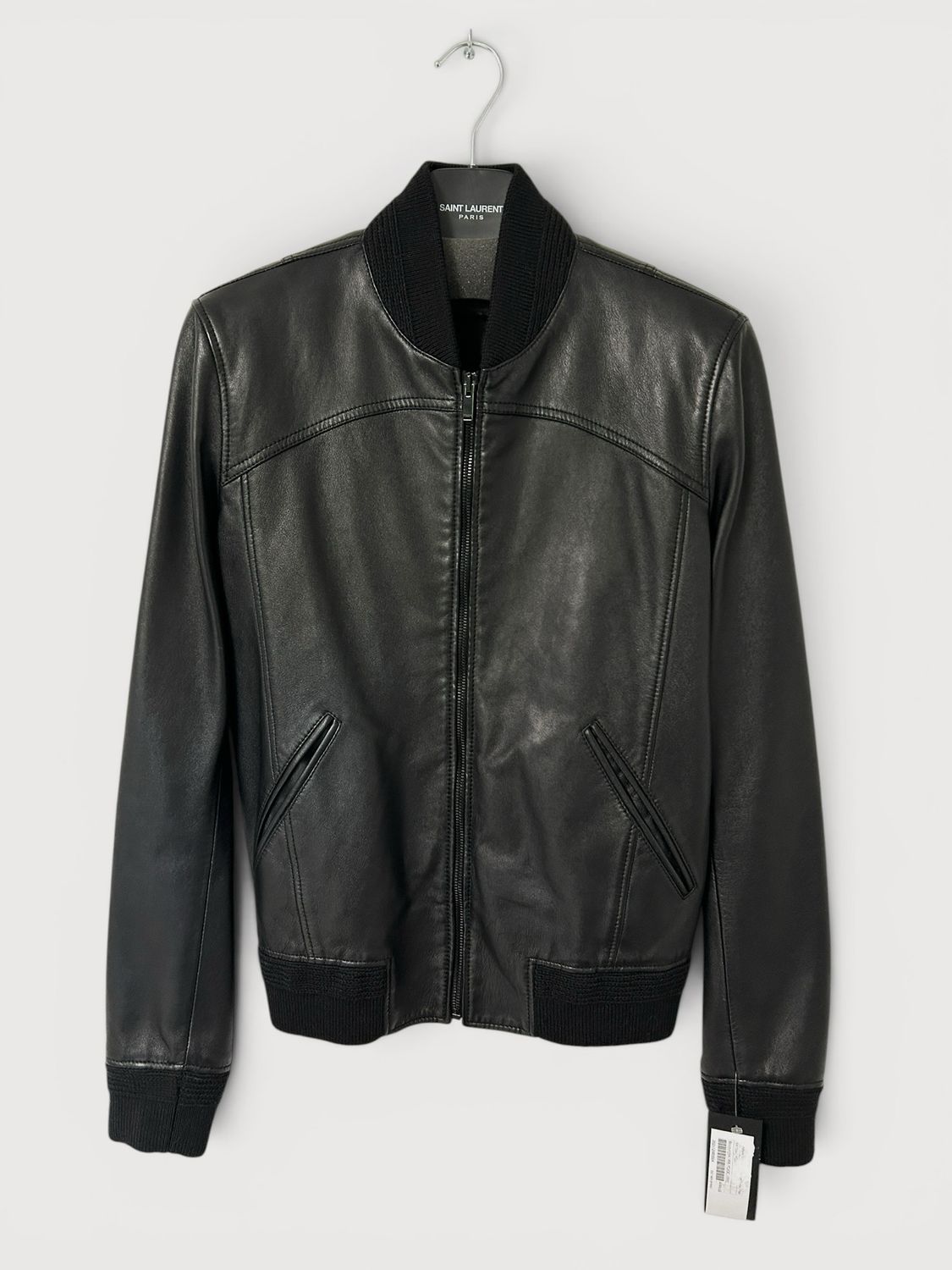 Saint Laurent Paris by Anthony Vaccarello SS2021 Sample Leather Bomber Jacket