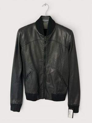 Saint Laurent Paris by Anthony Vaccarello SS2021 Sample Leather Bomber Jacket Saint Laurent Paris by Anthony Vaccarello SS2021 Sample Leather Bomber Jacket