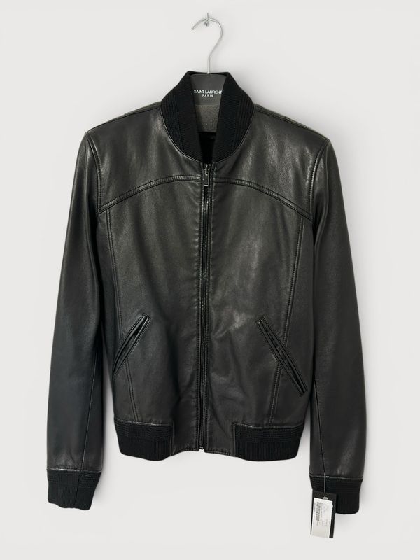 Saint Laurent Paris by Anthony Vaccarello SS2021 Sample Leather Bomber Jacket