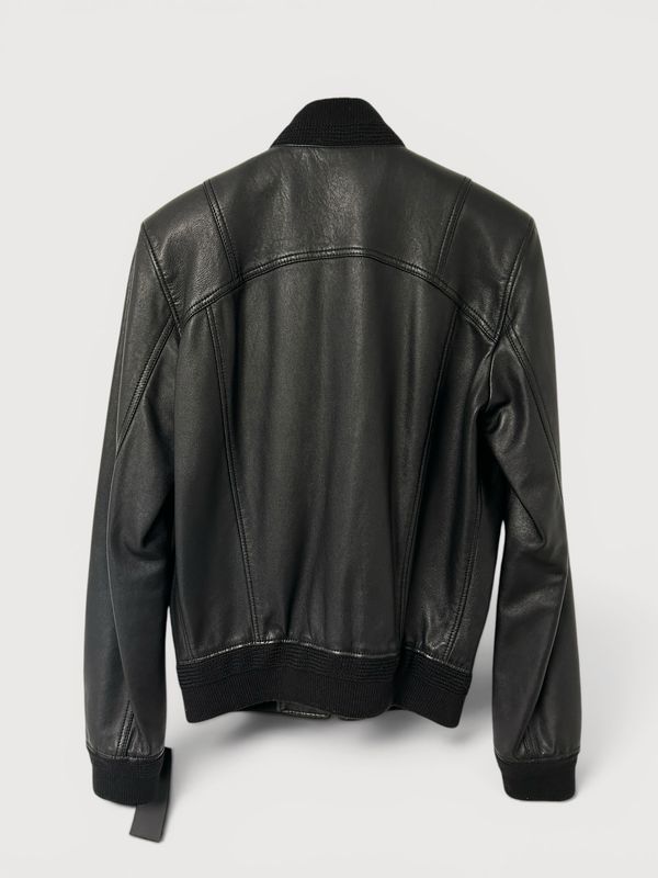 Saint Laurent Paris by Anthony Vaccarello SS2021 Sample Leather Bomber Jacket