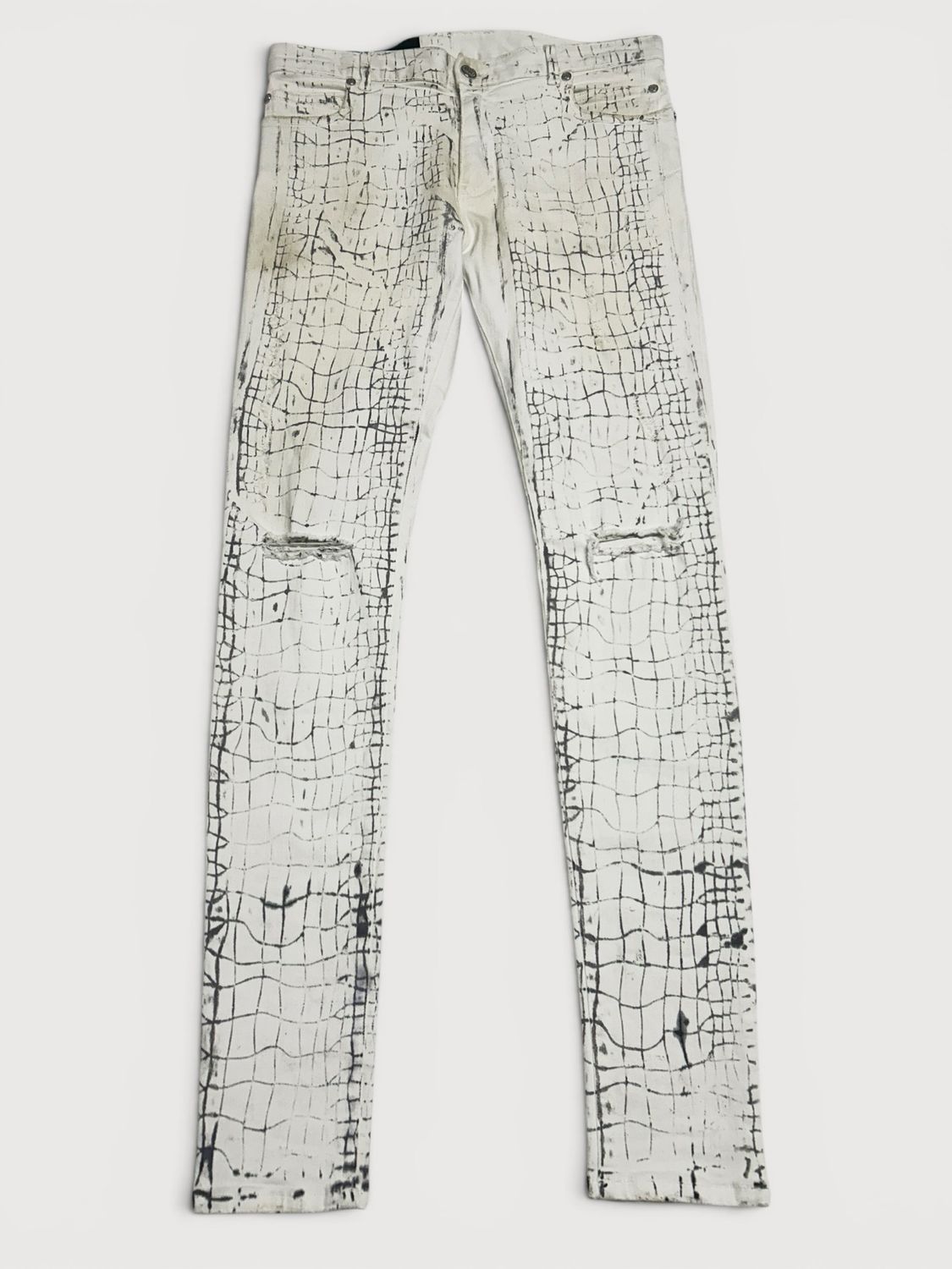 Balmain by Olivier Rousteing  FW2015 Croc Print Skinny Denim