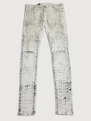 Balmain by Olivier Rousteing  FW2015 Croc Print Skinny Denim