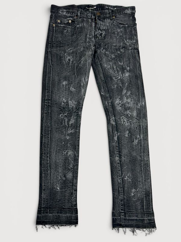 Saint Laurent Paris by Hedi Slimane  SS2014 D01 Waxed Distressed Japanese Denim