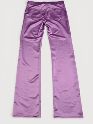 1017 ALYX 9SM by Matthew M. Williams SS2023 Purple Satin Rollercoaster Buckle Flared Pant