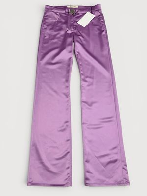 1017 ALYX 9SM by Matthew M. Williams SS2023 Purple Satin Rollercoaster Buckle Flared Pant
