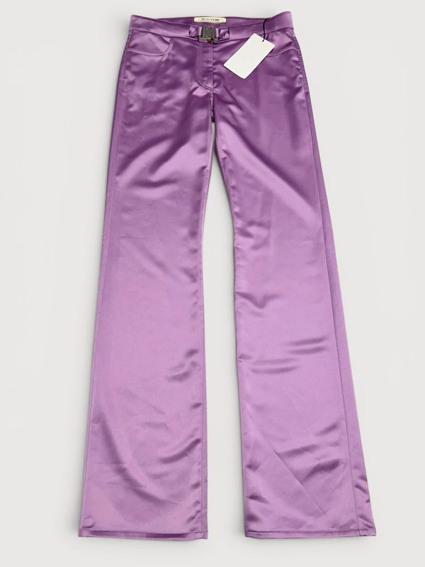 1017 ALYX 9SM by Matthew M. Williams SS2023 Purple Satin Rollercoaster Buckle Flared Pant