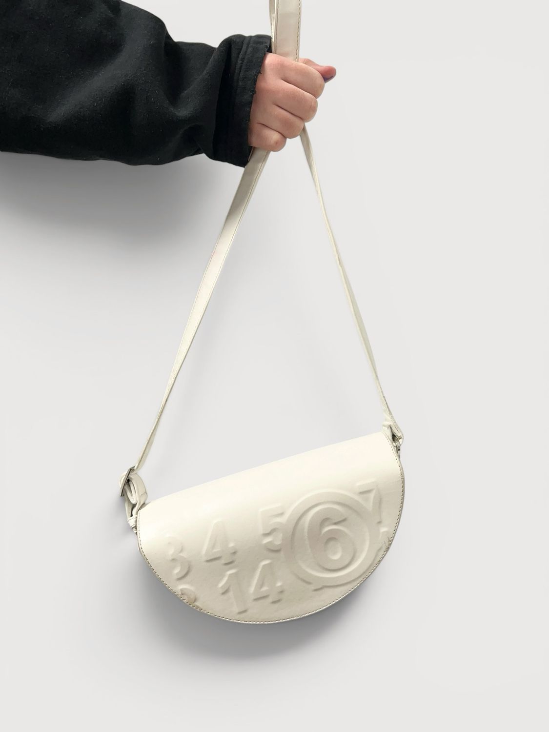 Maison Margiela "Half Moon" Embossed Number Logo Shoulder Bag