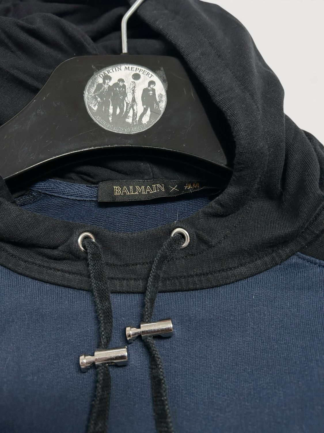 Balmain FW2015 Velvet Logo Panel Hoodie