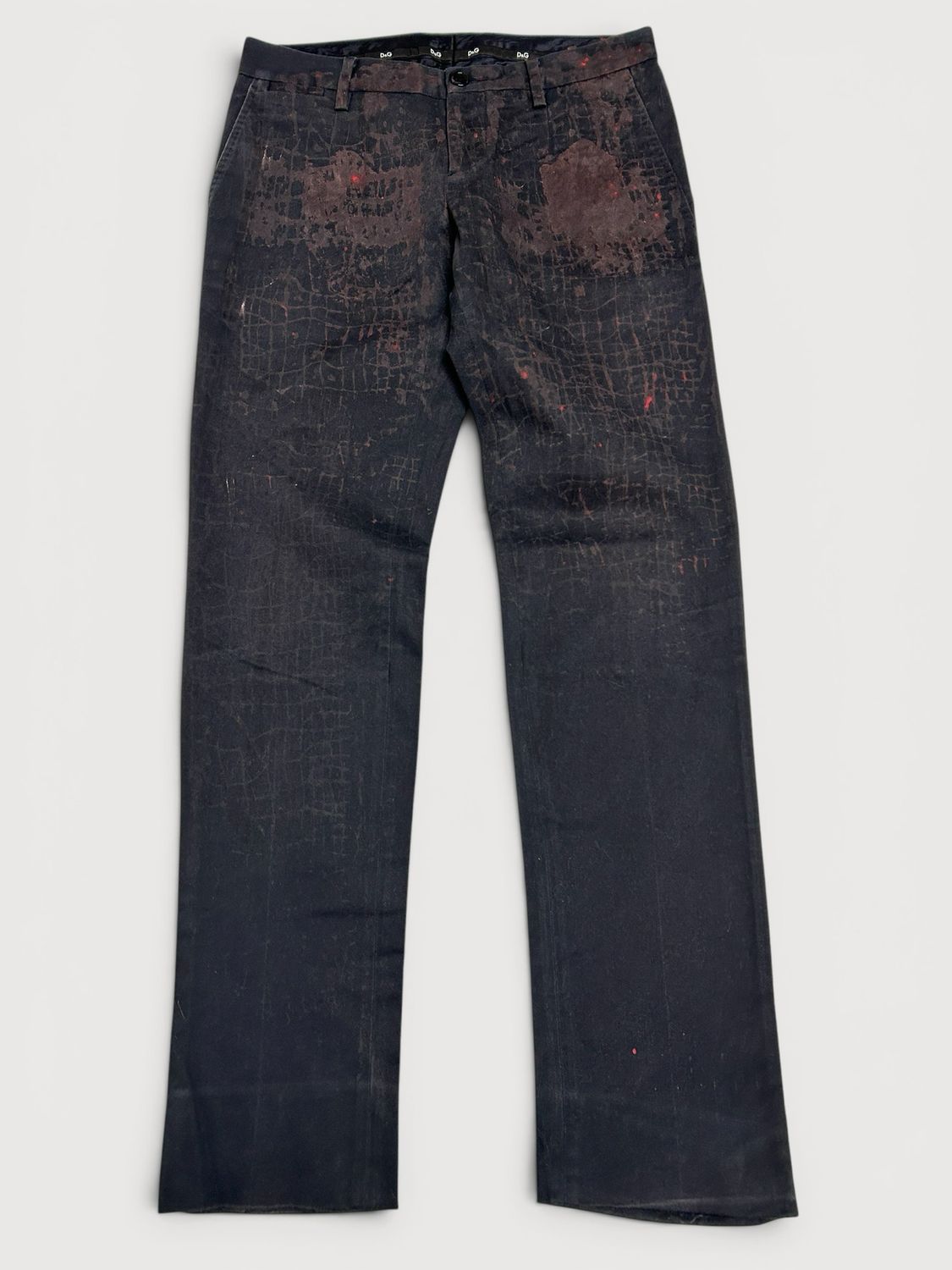 Dolce &amp; Gabbana 2000s Brad Croc Print Suit Pants