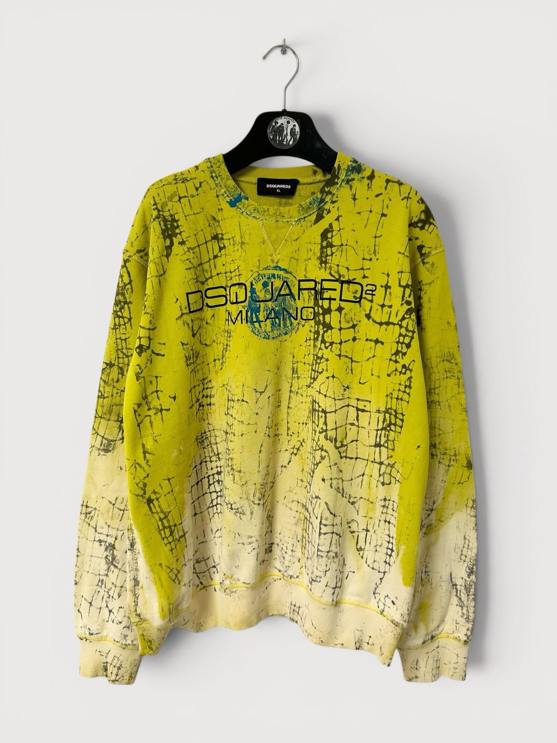 Dsquared2 by Dean &amp; Dan Caten  SS2020 Milano Logo Bleach Dyed Crewneck