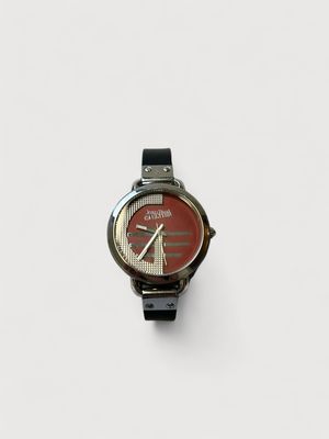 Jean Paul Gaultier “Sector Dial” Leather Strap Watch