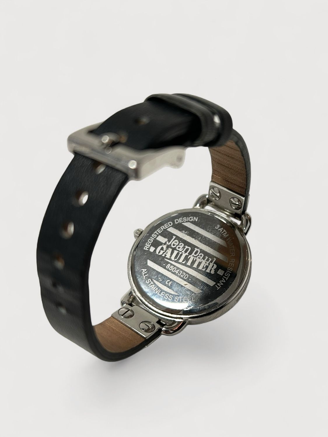 Jean Paul Gaultier “Sector Dial” Leather Strap Watch
