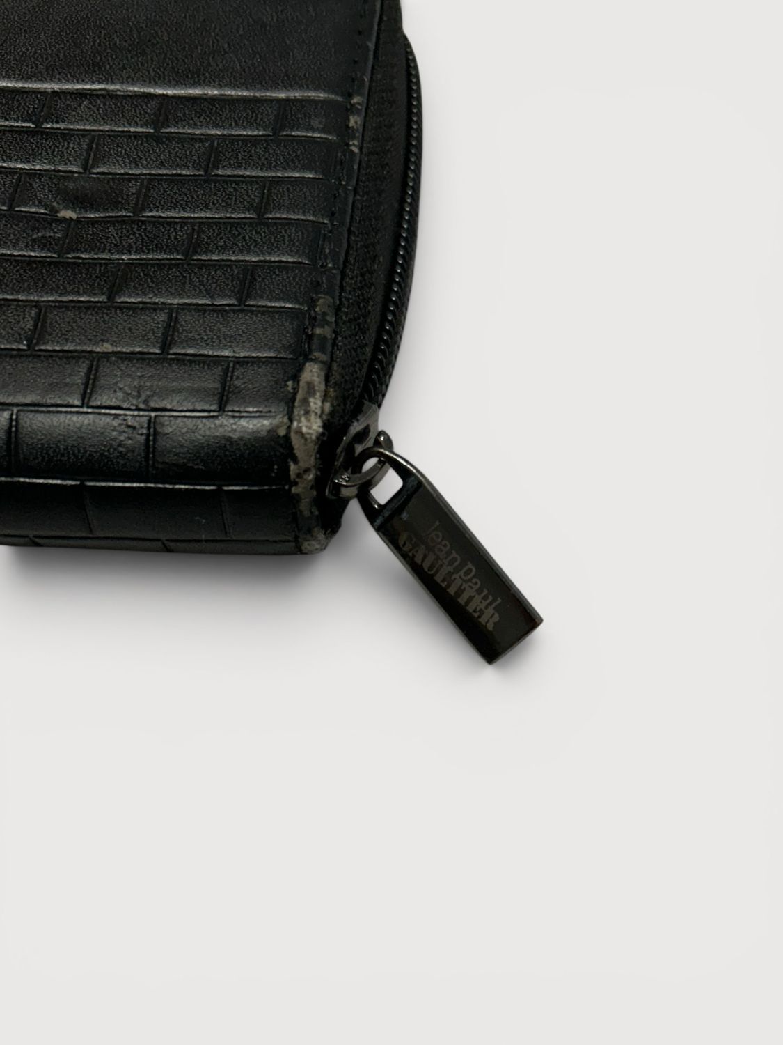 Jean Paul Gaultier Brick Embossed Zip Wallet