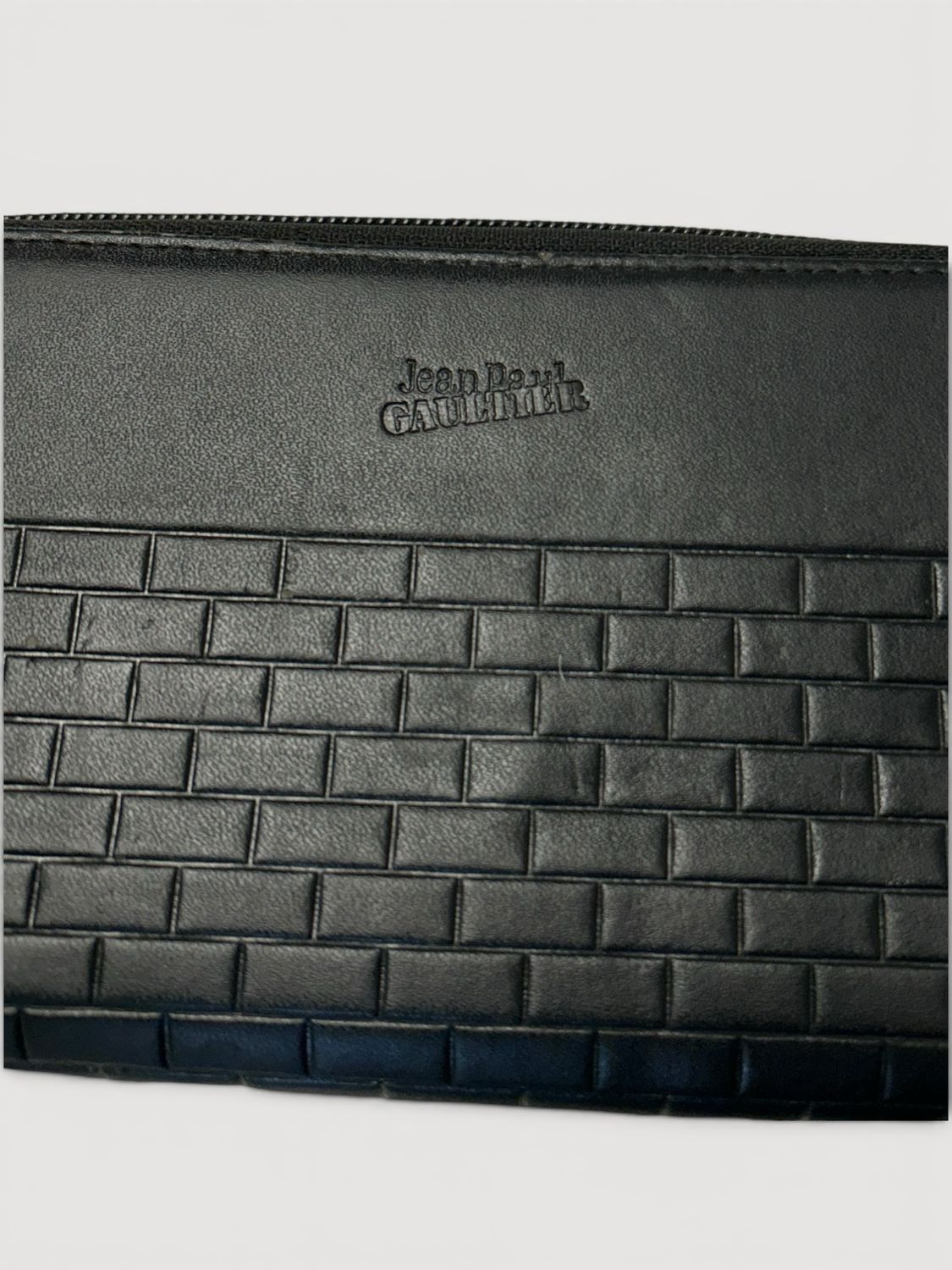 Jean Paul Gaultier Brick Embossed Zip Wallet