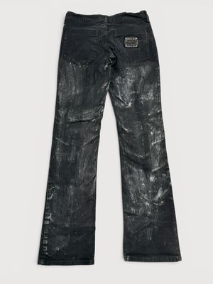 Jean Paul Gaultier Waxed Black Metal Patch Denim