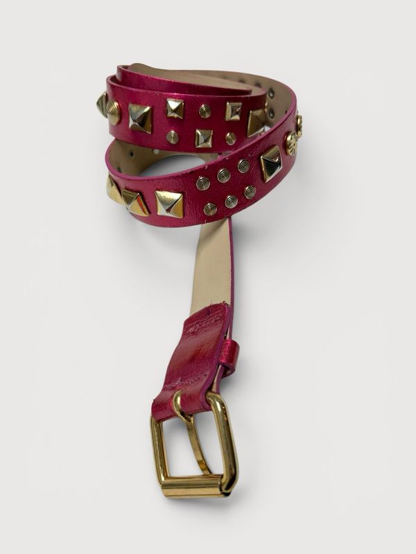 Matthew Williamson  Studded Metallic Pink Belt