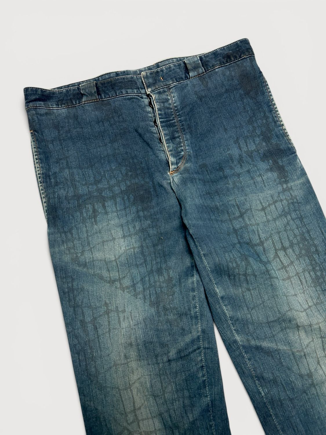 Prada  FW2008 Croc Print Back Seam Denim