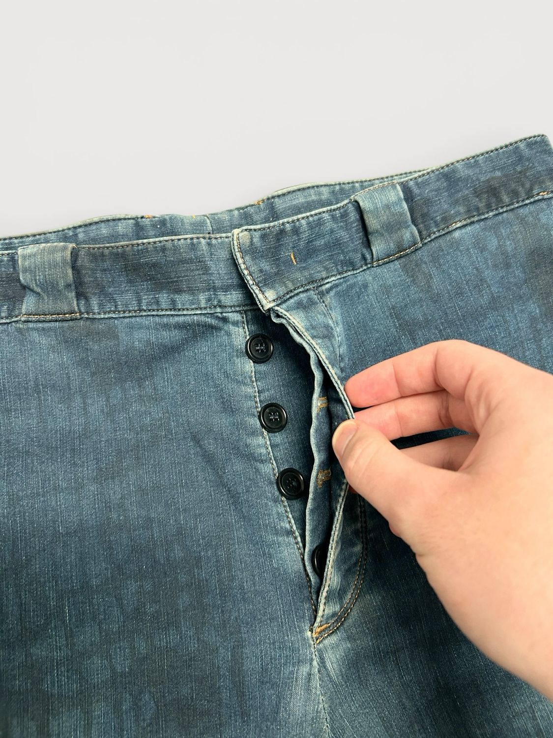 Prada  FW2008 Croc Print Back Seam Denim