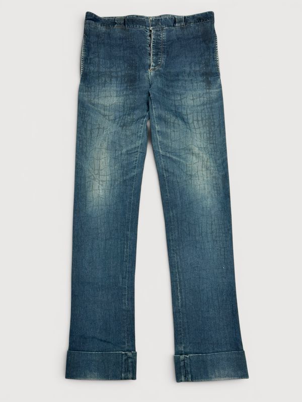 Prada  FW2008 Croc Print Back Seam Denim
