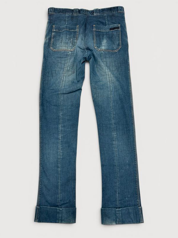 Prada  FW2008 Croc Print Back Seam Denim