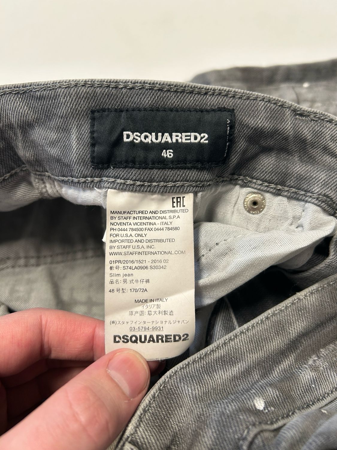 Dsquared2 by Dean &amp; Dan Caten  FW2016 Distressed Croc Washed Denim