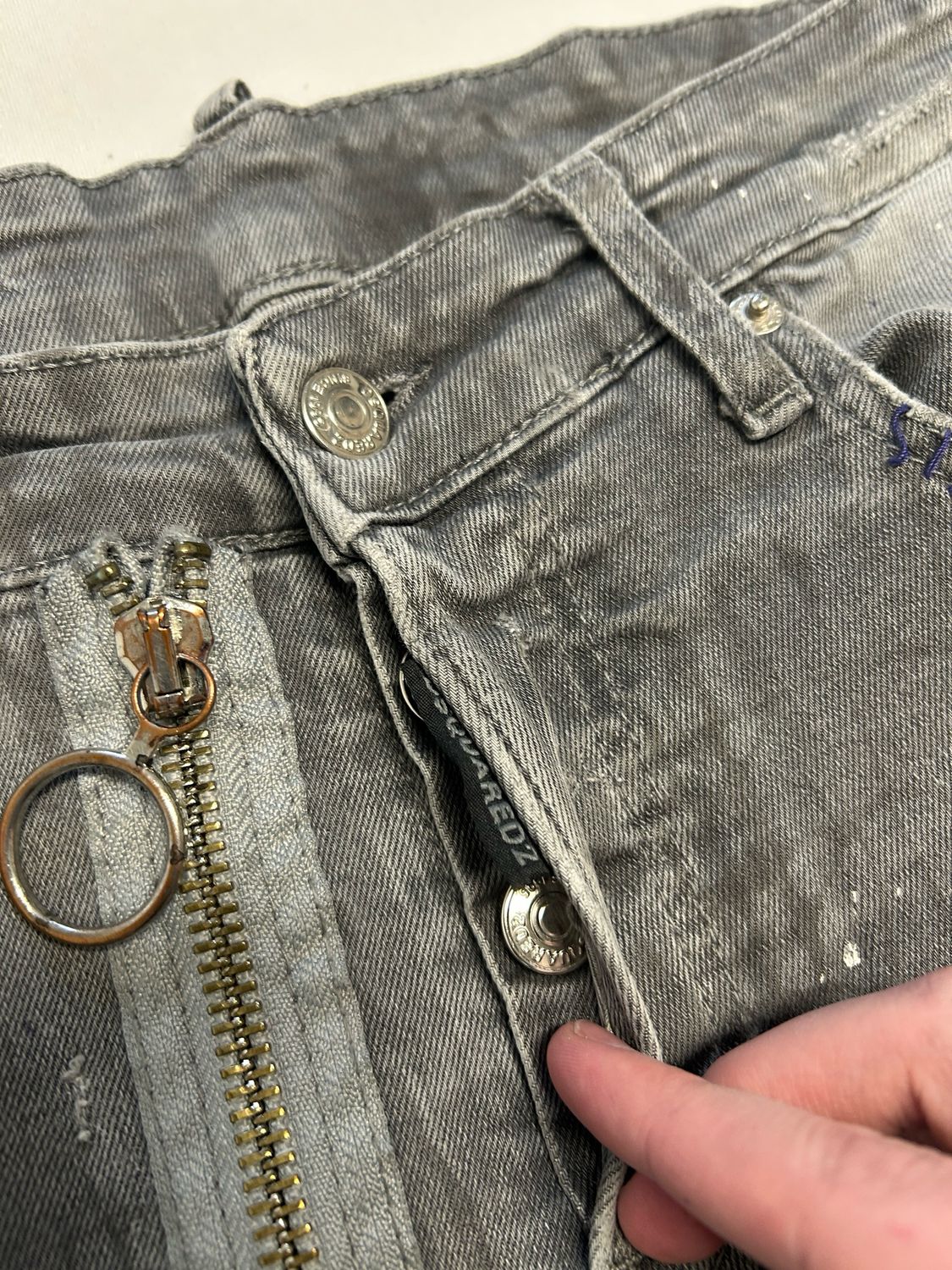 Dsquared2 by Dean &amp; Dan Caten  FW2016 Distressed Croc Washed Denim