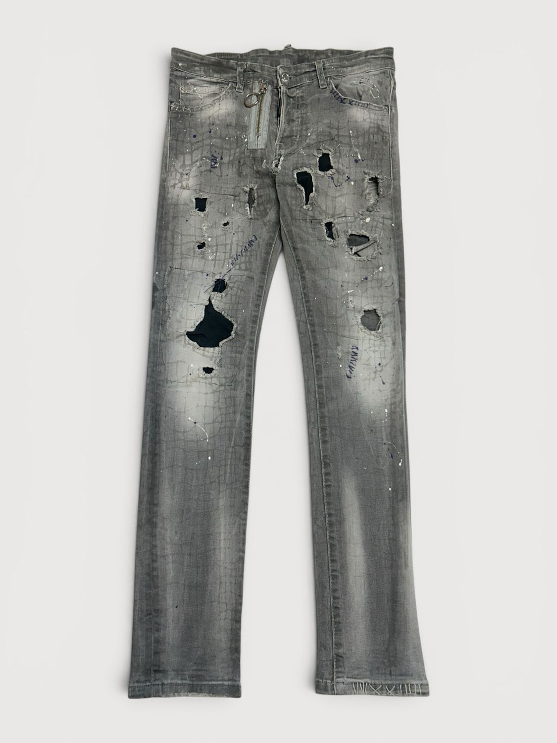 Dsquared2 by Dean &amp; Dan Caten  FW2016 Distressed Croc Washed Denim