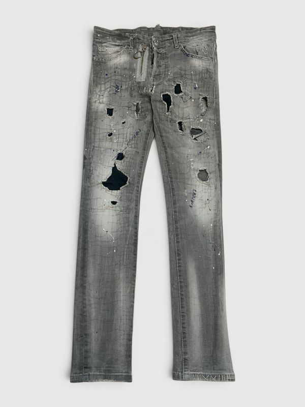 Dsquared2 by Dean &amp; Dan Caten  FW2016 Distressed Croc Washed Denim
