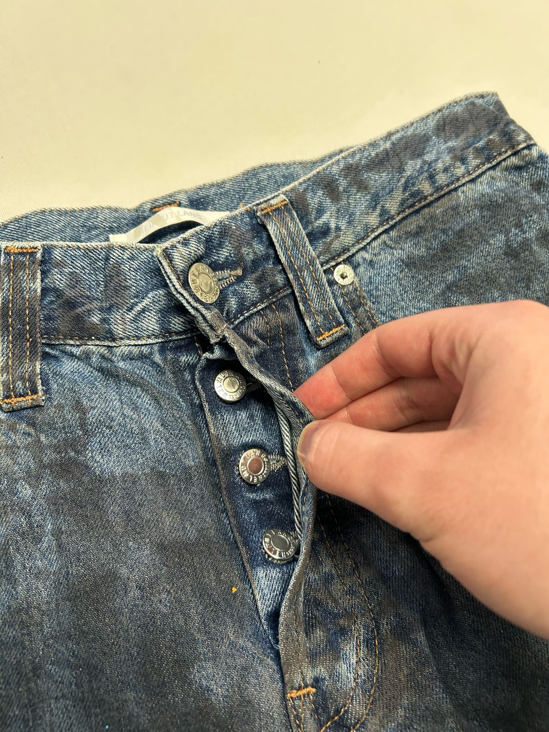 Helmut Lang  SS2018 Distressed Marble Wash Denim