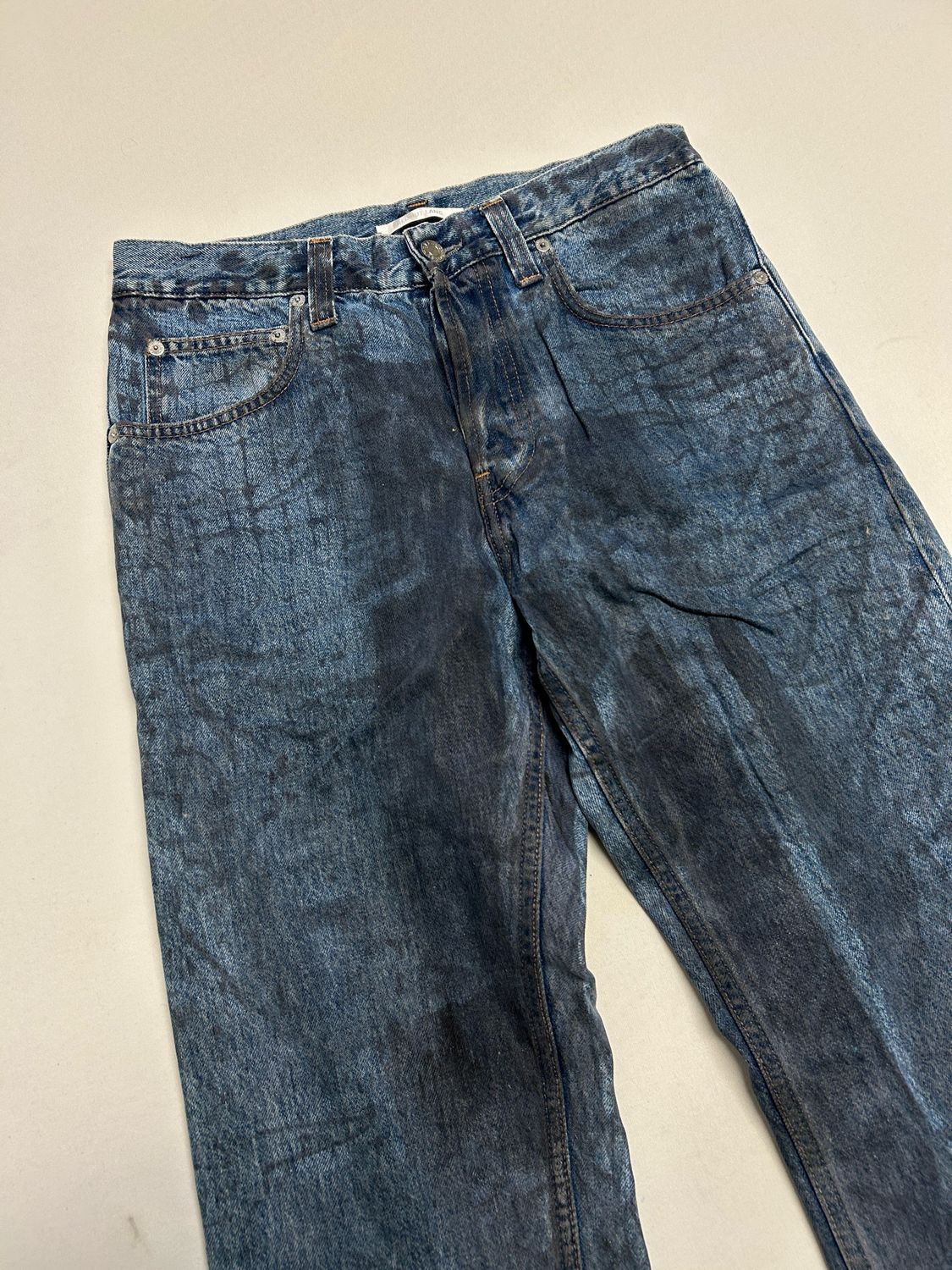 Helmut Lang  SS2018 Distressed Marble Wash Denim