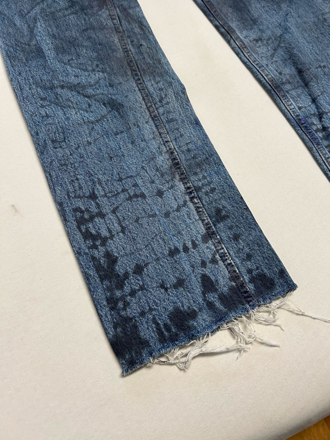 Helmut Lang  SS2018 Distressed Marble Wash Denim