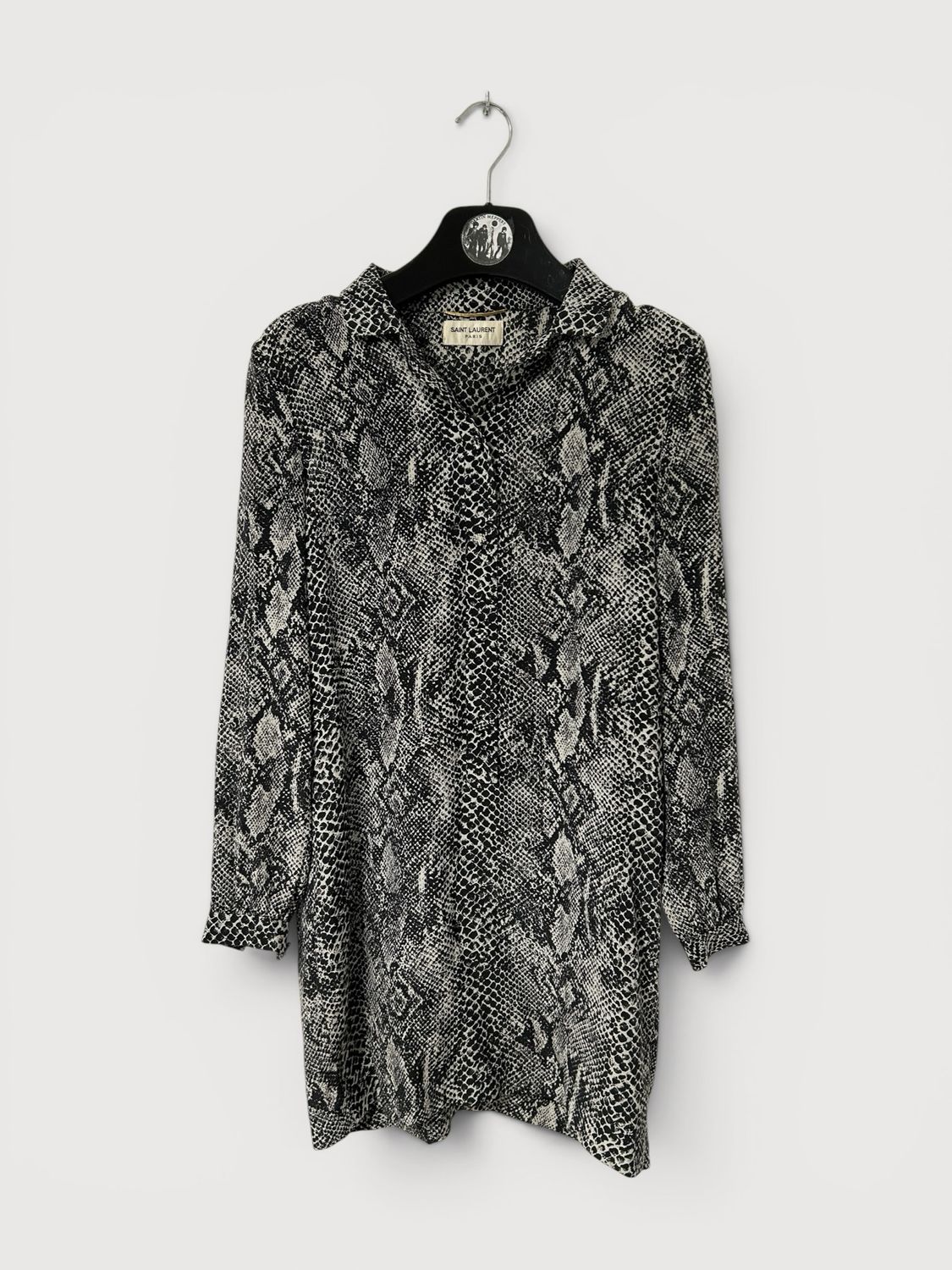 Saint Laurent Paris by Hedi Slimane  SS2013 Sample Python Print Half Placket Silk Shirt