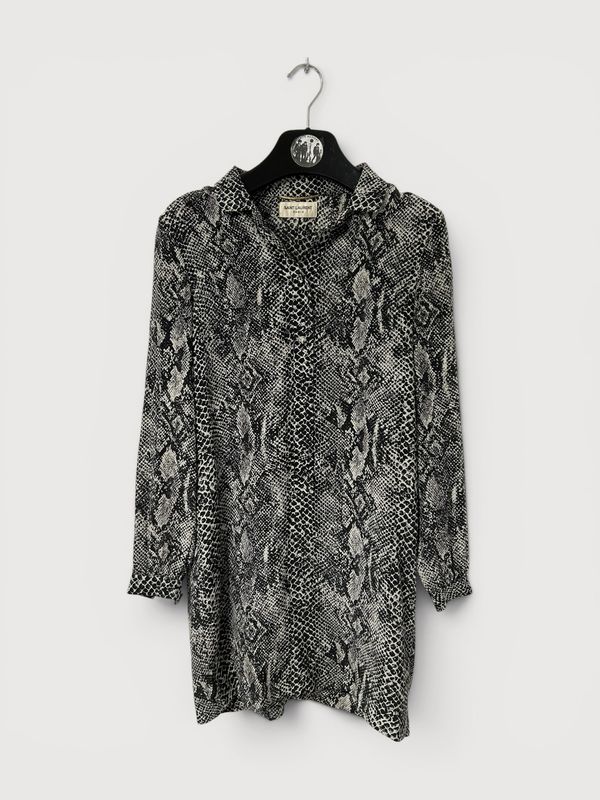 Saint Laurent Paris by Hedi Slimane  SS2013 Sample Python Print Half Placket Silk Shirt