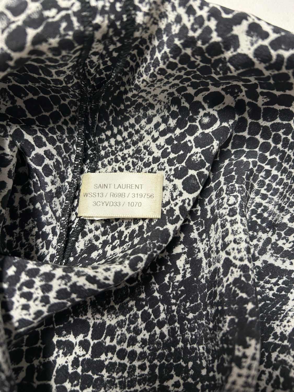Saint Laurent Paris by Hedi Slimane  SS2013 Sample Python Print Half Placket Silk Shirt