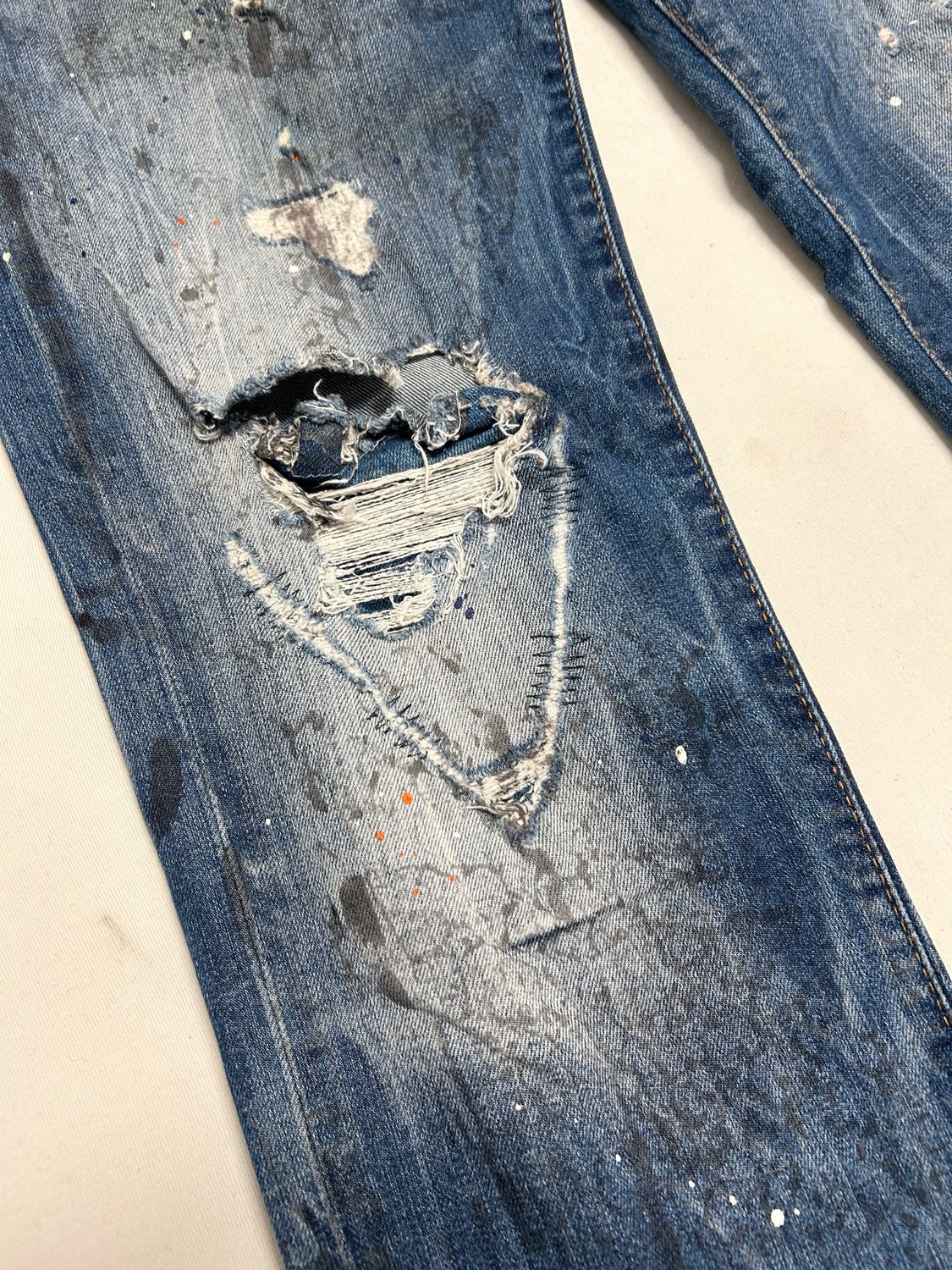 Dsquared2 by Dean &amp; Dan Caten  FW2016 Paint Splatter Zip Denim